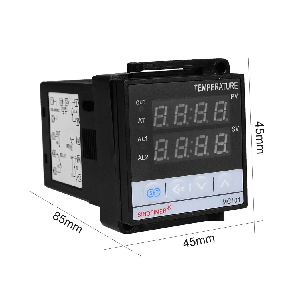 SINOTIMER Short Shell Input PID Temperature Controller Thermostat Temperature Regulator SSR Relay Output Heat Cool Alarm