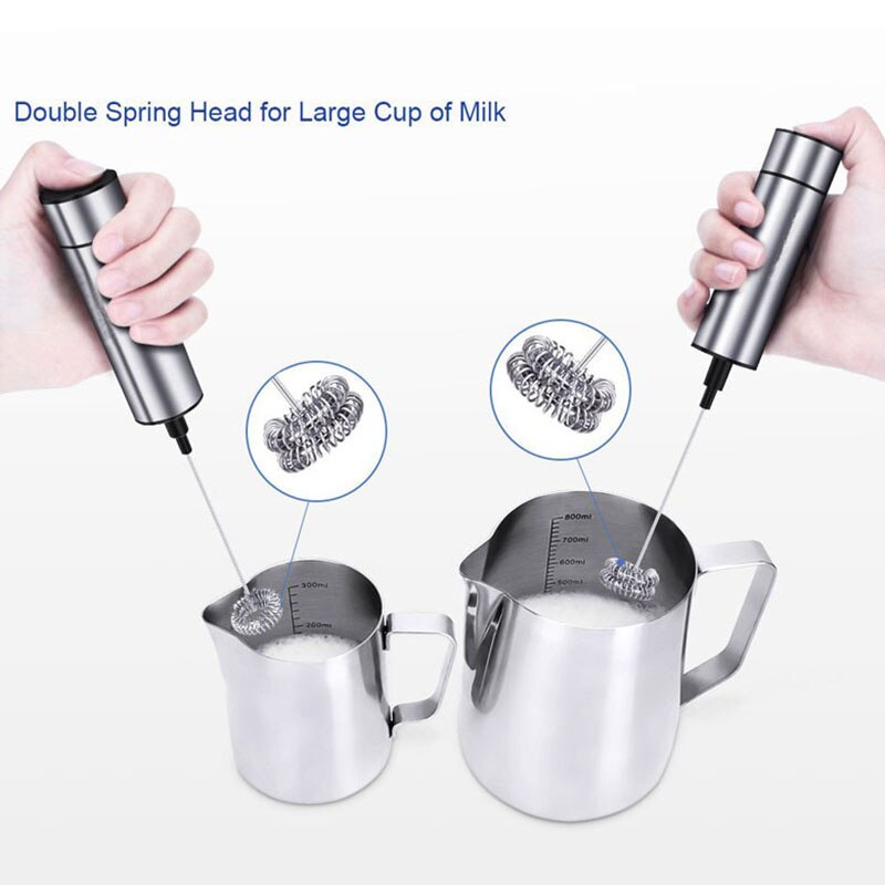 Multifunctional Milk Frother Electric Milk Frother Handheld Coffee Mixing Foamer with Single Double Head Egg Beater