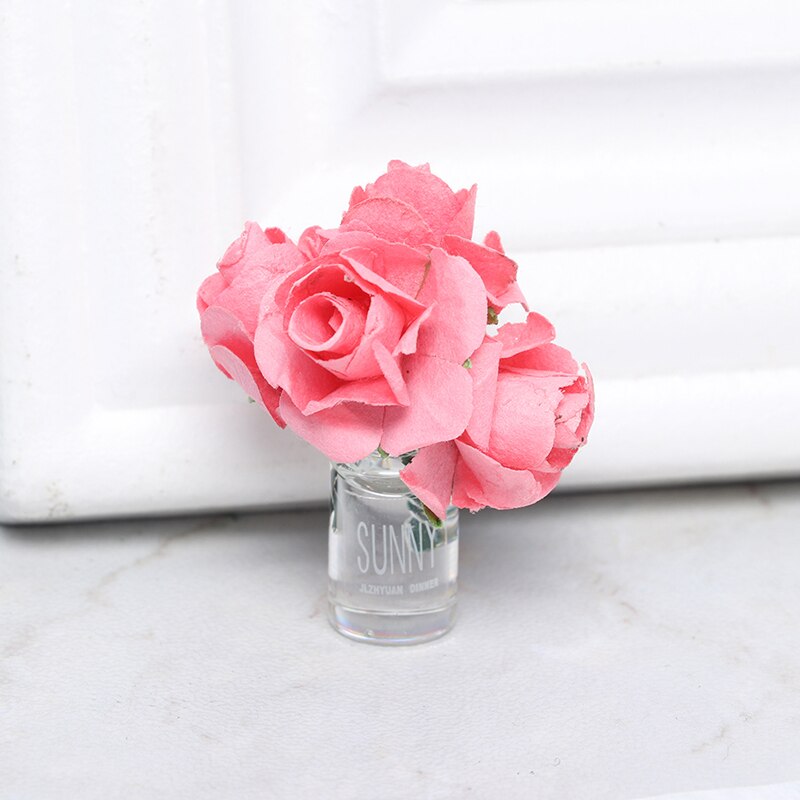 1pc Mini Flowers Potted Plant Doll House Decor 1:12 DollHouse Furniture Toys Garden Ornaments: 5