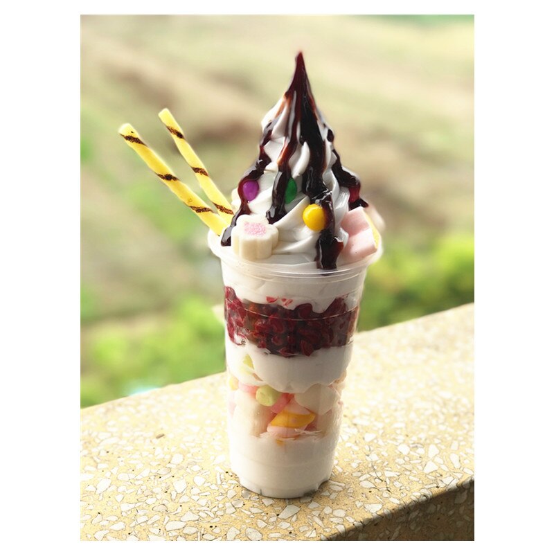 Simulation ice cream model fruit cup model fresh jelly yogurt model fruit ice cream cup Artificial food model dessert sample: Default Title