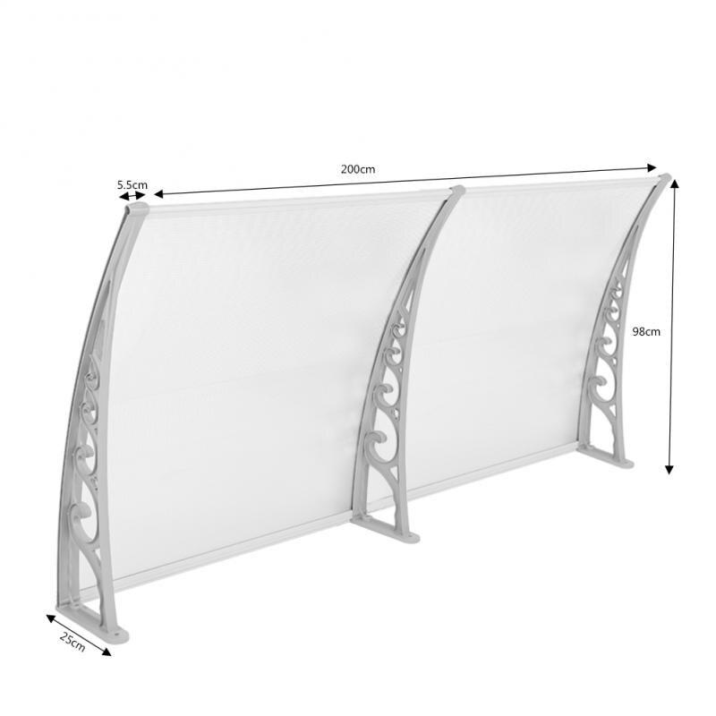 Hollow Sheet Awning Window Door Sun Canopy Protection Canopy Awning Porch Front Rain Cover Roof Gazebo Awning: 100x200 cm