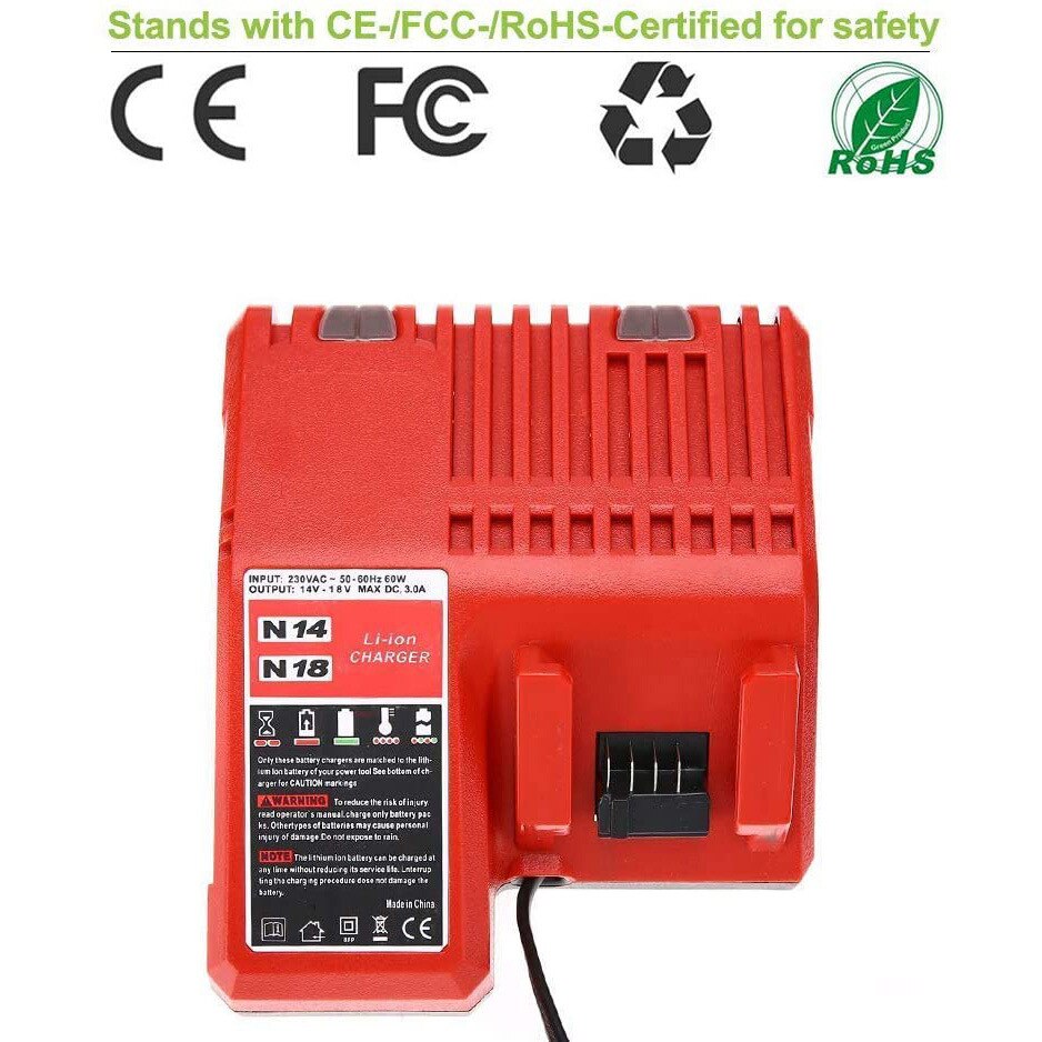 Eu Plug 18V Power Tool Lithium Battery Charger Replacement For Milwaukee M18
