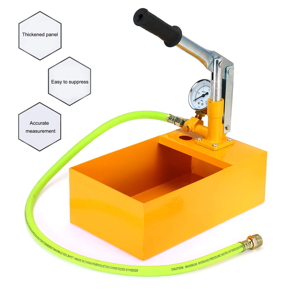 Yellow Water Pressure Tester 2.5MPa Pipeline Tester 25KG Manual Hydraulic Water Pressure Test Pipeline Tester Pump Machine