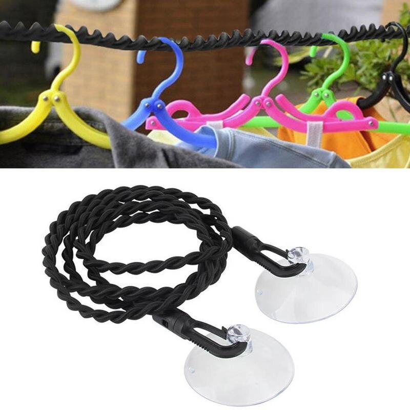 1.2m spijkervrije winddichte waslijn draagbare outdoor geweven koord rek hangende kampeerreis schokkoord elastische droogkleding  h9 c 5