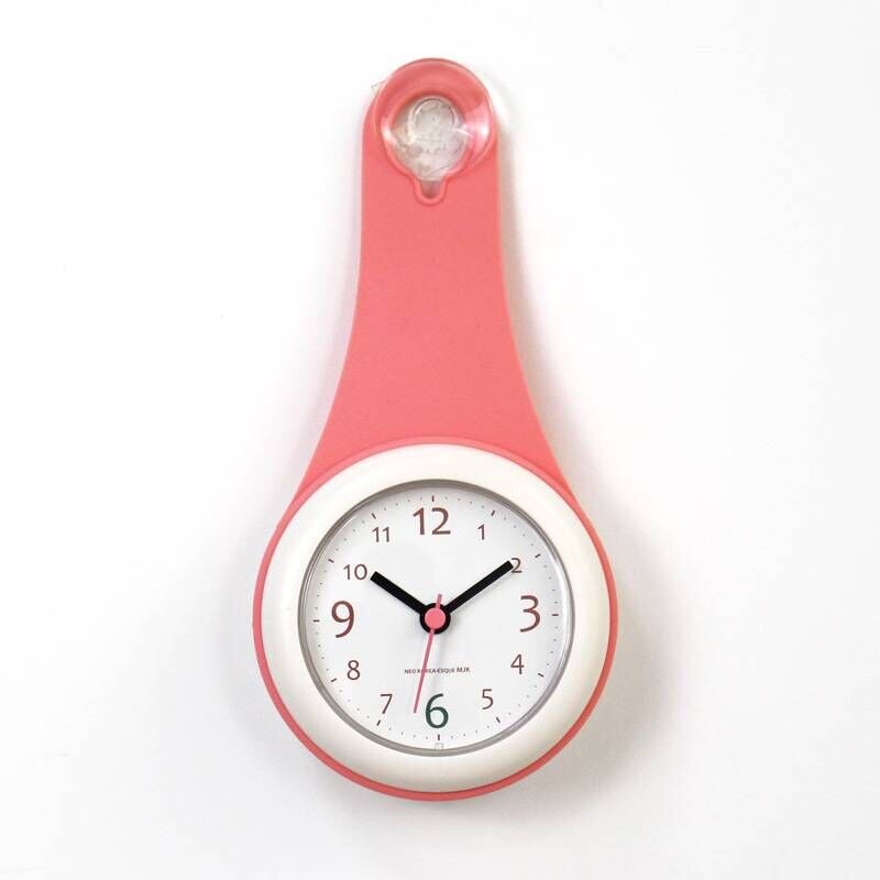 Bathroom waterproof anti-fog suction cup wall clock bathroom suction cup clock(white): 8