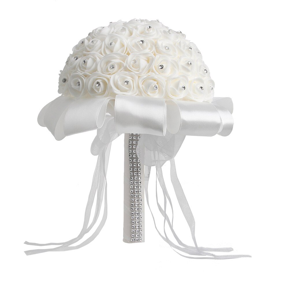 Kunstmatige Bruidsboeket Handgemaakte Beauty Foam Rozen Bruidsboeket Party Decoratie Accessoires: W