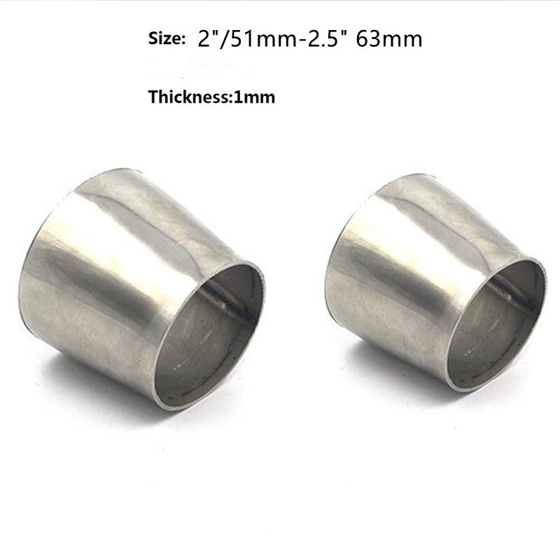 2 Pcs 1.5'' 38mm to 2'' 51mm 2"-2.5" 2.5"-3" OD Exhaust Pipe Reducer Adapter Weldable Universal 201SS: 2in to 2.5in