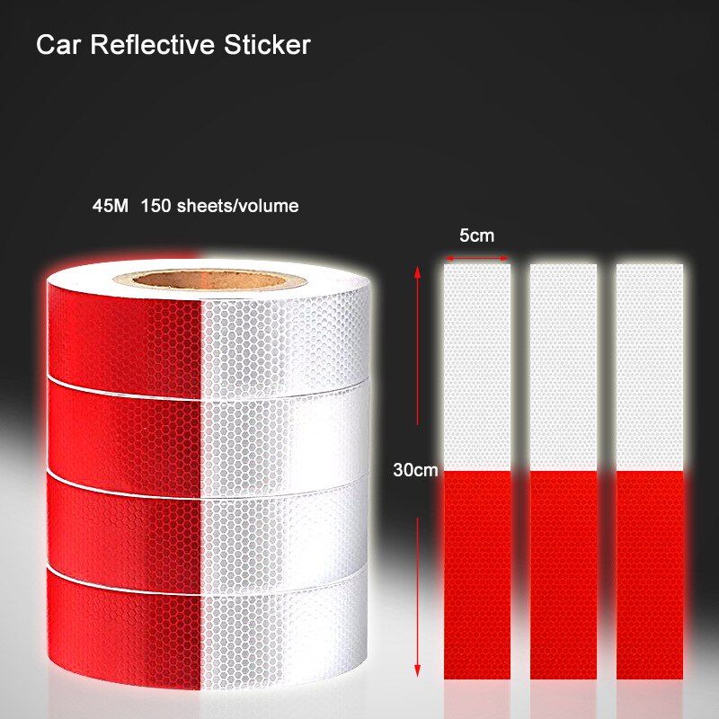 5*30cm 45m Reflection Safety Sticker Reflective Tape Reflective Sticker For Car Seguridad Sticker Reflective Fabri Night Light