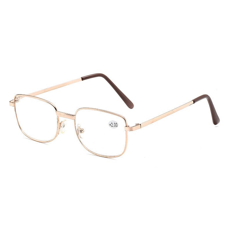 Ahora Metal Reading Glasses Ultralight Business Presbyopic Eyeglasses Hyperopia Eyewear Unisex0+1.0+1.5+2.0+2.5...+4.0: +400 / GOLD