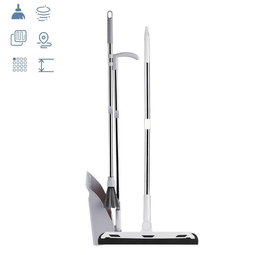 2/3PCS Broom And Dustpan Set Combination With Extendable Broomstick Cleaning Broom Dustpan Set Foldable And Standing Home Mops