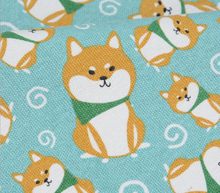 Tissu de coupe en coton 13 couleurs Shiba | Chiens inu chats chanceux, toile imprimée, tissu en coton, accessoires bricolage 1 mètre 0.914