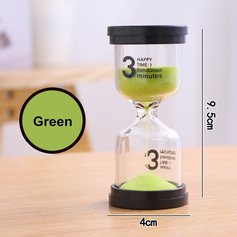 Hourglass 1/3/5/10/15/30 Minutes Hourglass 60 Minutes 45 Minutes Christmas Timer Home Decoration Dining Accessories C137: Green   3 Minutes