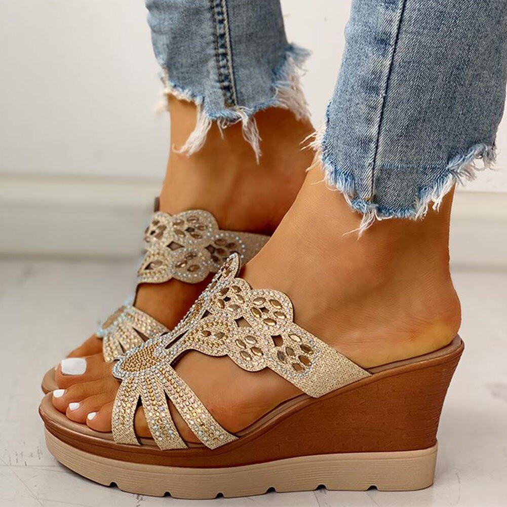 Karinluna-sandales à talons hauts à plateforme, chaussures d'été décontracté, Mules compensées et pantoufles pour femmes, sans lacet