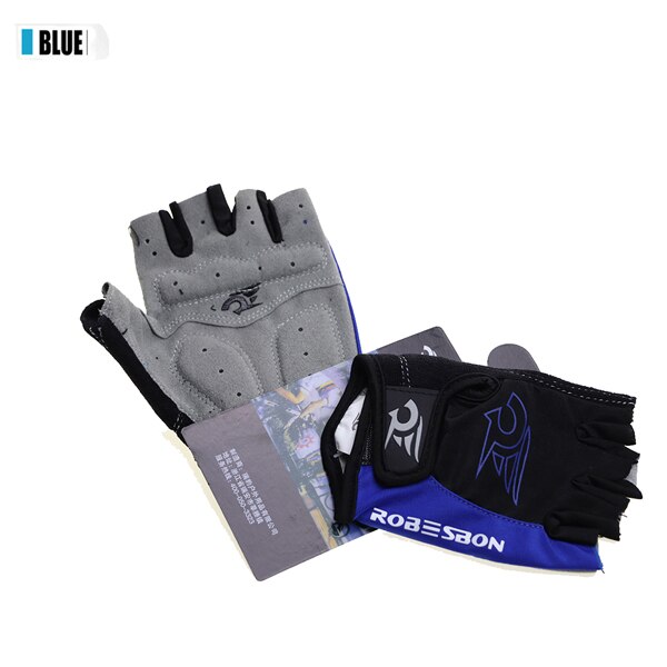 Radfahren Handschuhe Volle Halbe Finger Fahrrad Handschuhe Männer Frauen Sport Fahrrad Anti Unterhose Gel Pad Atmungsaktiv Motorrad MTB Straße Stoßfest: Blau halb Finger / XL
