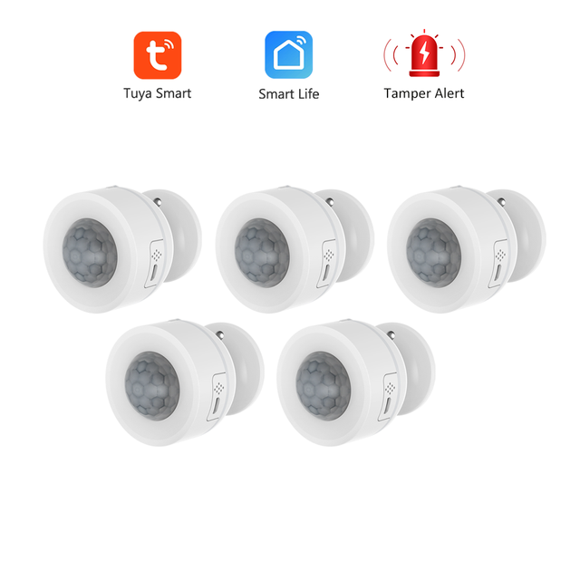 Smart Home WiFi PIR Motion Sensor Built-in Temperature Humidity Detector with Tamper Alert Tuya Wireless Alarm Security System