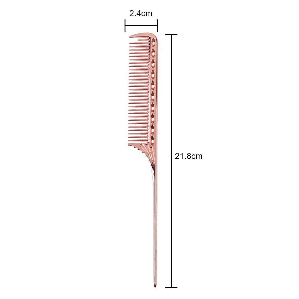 Cepillo de pelo de aluminio para peluquería , peines para cortar el pelo, peines para peluquero, herramientas de salón: Rose Gold 21.8x2.4cm