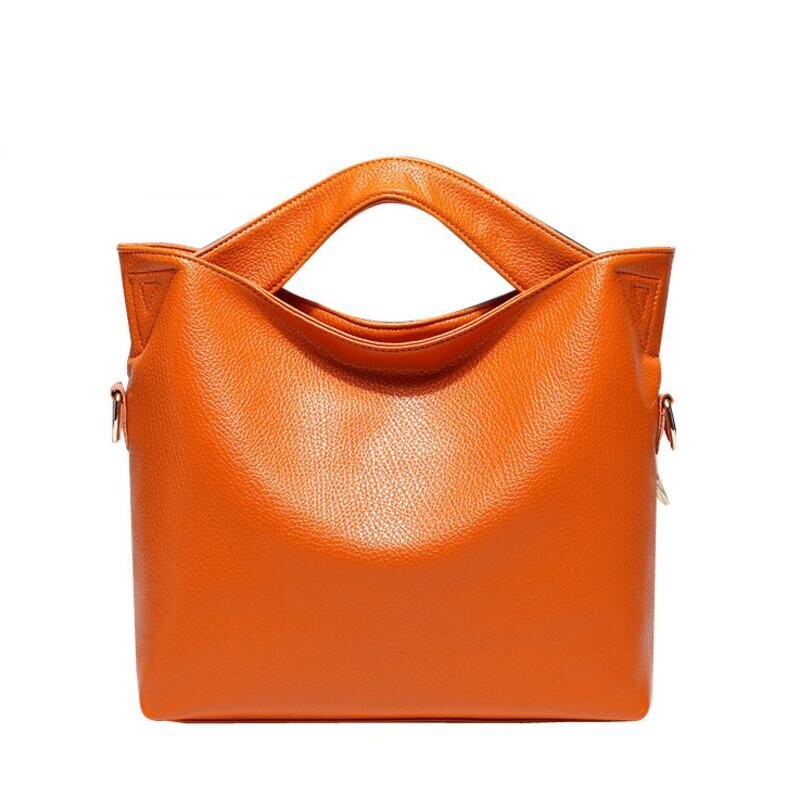 bolsa feminina Big Shoulder bags for women Gold color Crossbody handbag Women Soft Leather Bag PU Messenger Bag: orange