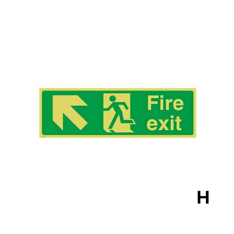 Zelf Adhisive Waterdichte Exit Sign Groene Lichtgevende Veiligheidswaarschuwing Tape Nachtzicht Fire Exit-Rechts Borden Muren Sticker 36x14cm