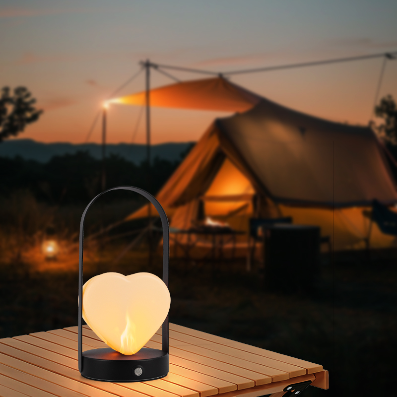 Lampe portative à flamme rechargeable. Convient pour les bars à manger, le camping, la tente extérieure, le salon, la pièce.