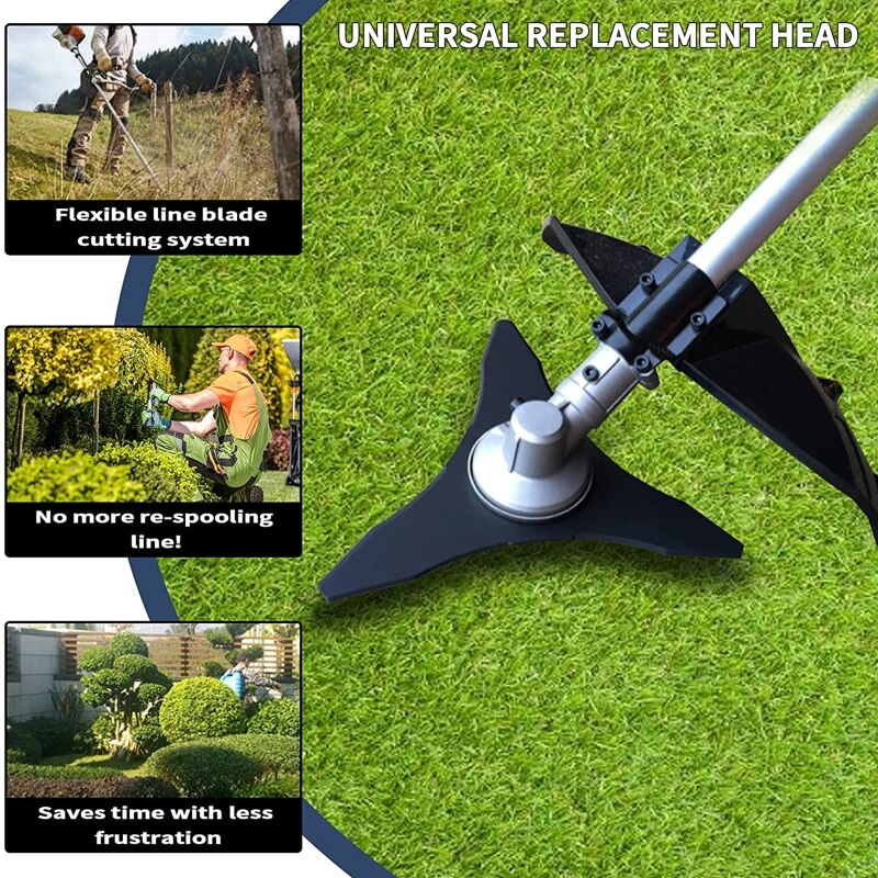Brush Cutter Blade Kit 10 x 3 Inch 3 Teeth Steel Brush Blades with Blade Adapter
