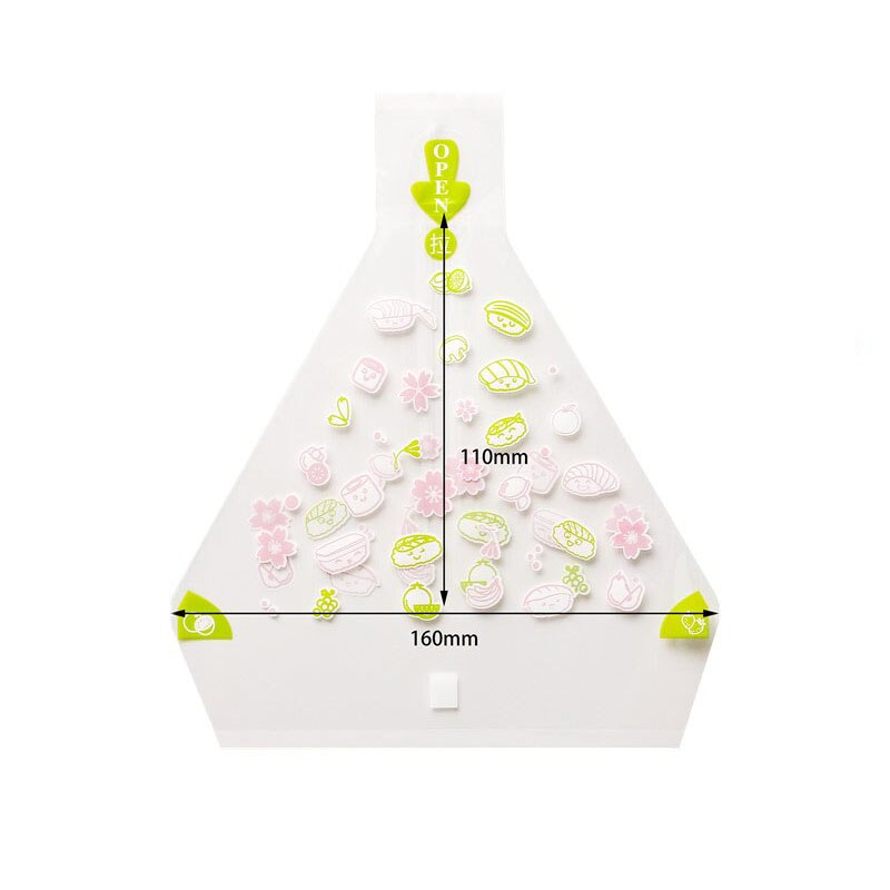 200Pcs Driehoek Rijst Bal Verpakking Zak Japanse Stijl Plastic Onigiri Packaing Zakken Cuisine Maken Gereedschap Bento Accessoires: 1