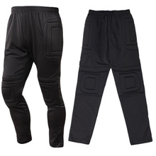 Black Men's Sport Soccer Padded Guard GK Goal Keeper Goalie Tracksuit Long Pants