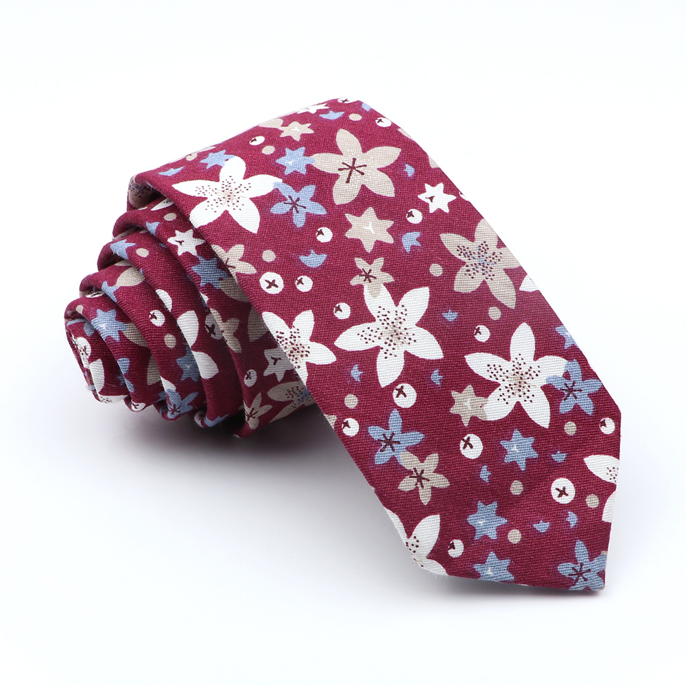 Cotton Floral Tie For Men Women Skinny Print Necktie For Wedding Casual Man's Neckties Classic Suits Flower Cravat: PEACOCK BLUE