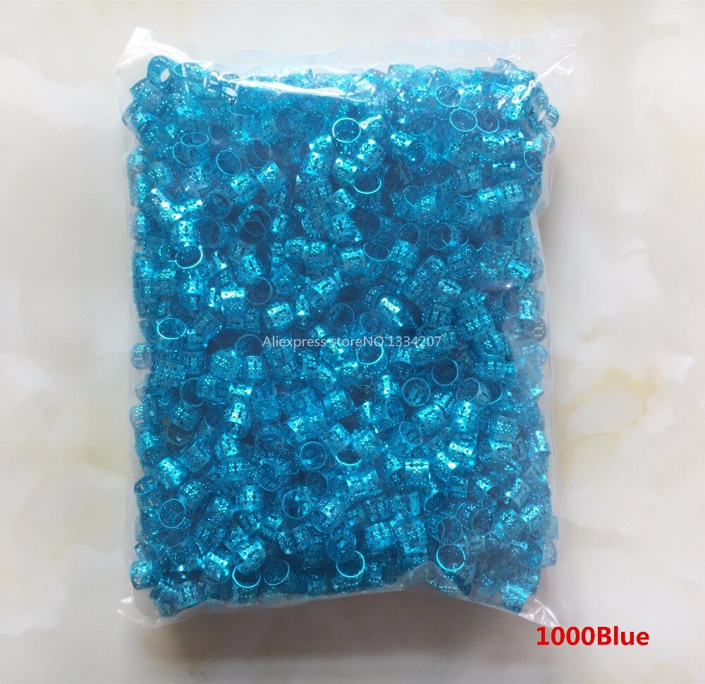200pcs-1000pcs hair dread Braids dreadlock Beads adjustable cuffs clips Micro Rings for girls women men Accessories: 1000pcs Blue
