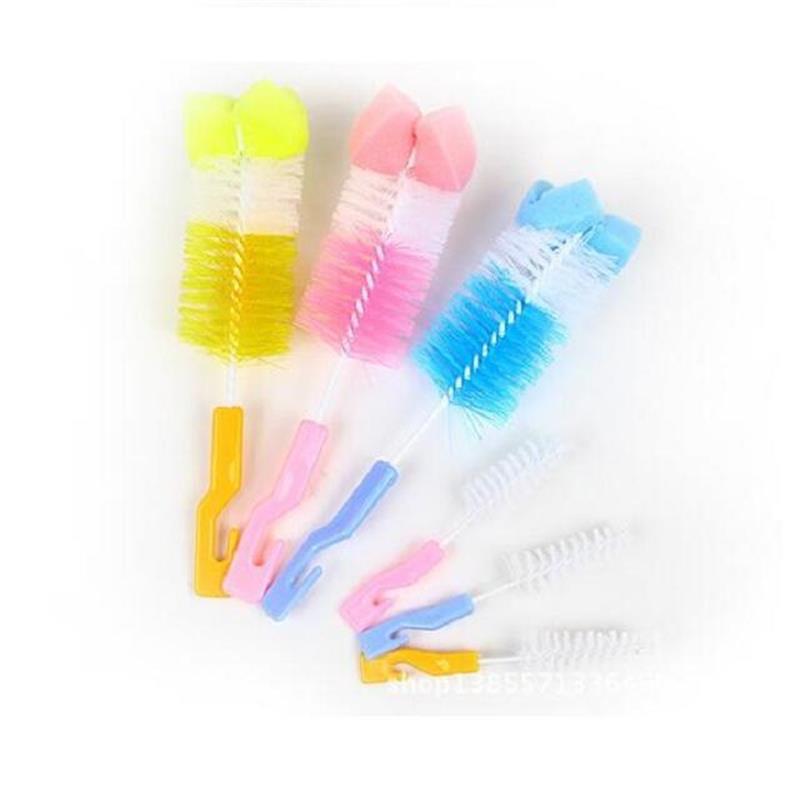 Brosse à lait à mamelon, brosse à lait, éponge à 360 degrés, brosse + sucette, Kit 2 pièces