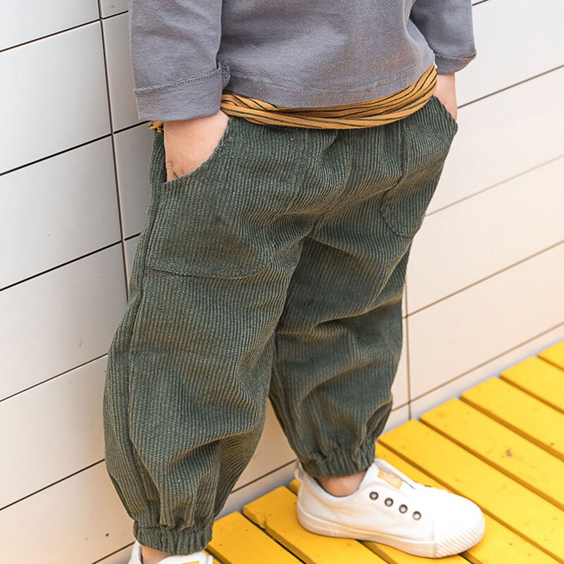 Pantalons de printemps-automne pour garçons | Vêtements en coton, pour enfants, en velours côtelé, pour bébés garçons et filles,