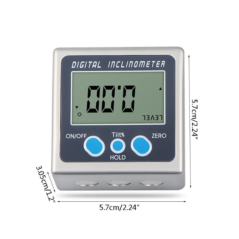 Digital inclinometer, 0-360° electronic angle meter, angle ruler, metal level B85C