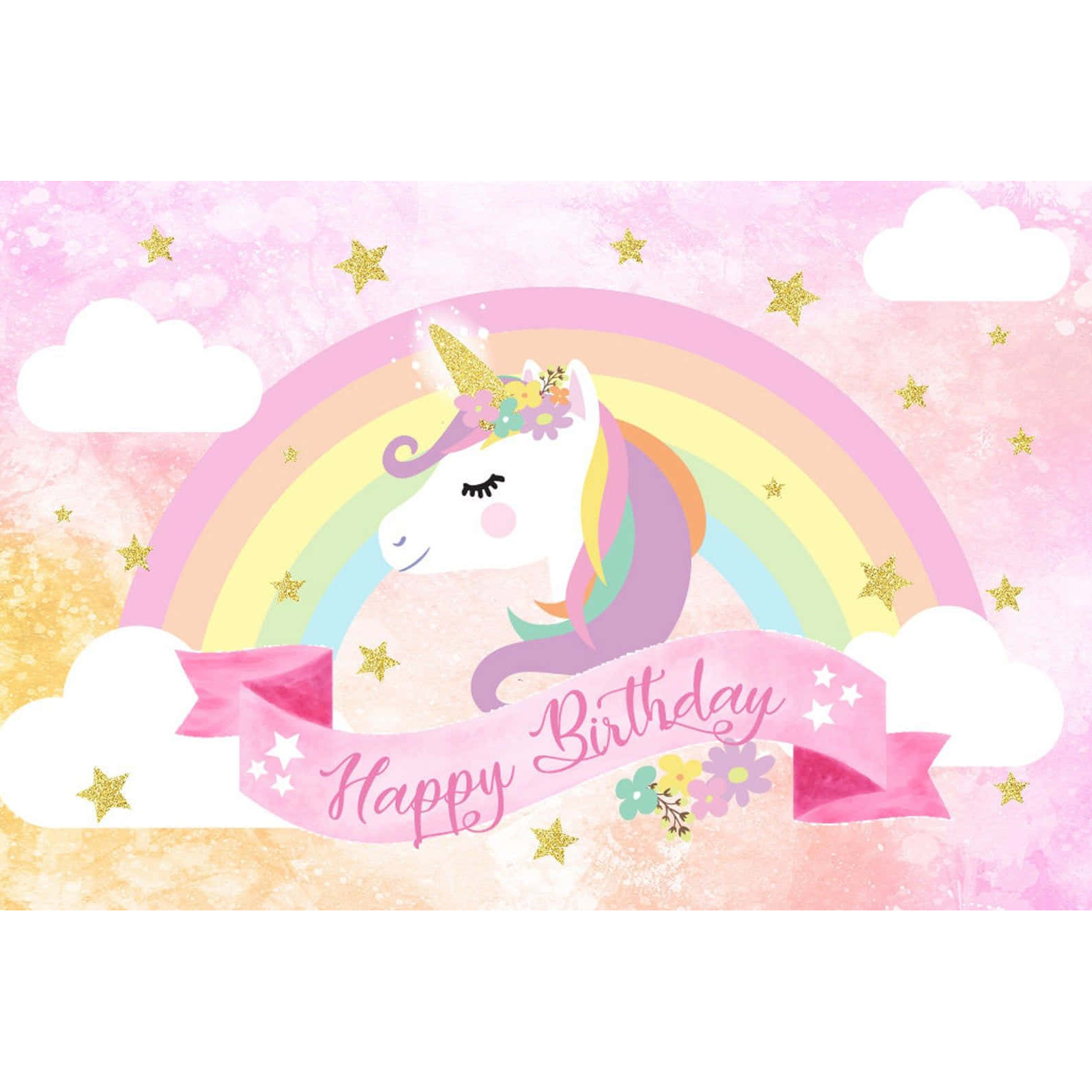 Unicorn Background Girl Birthday Party Decoration Unicorn Theme Cake Table Banner Photography Background Baby Shower Decoration: S / Pink