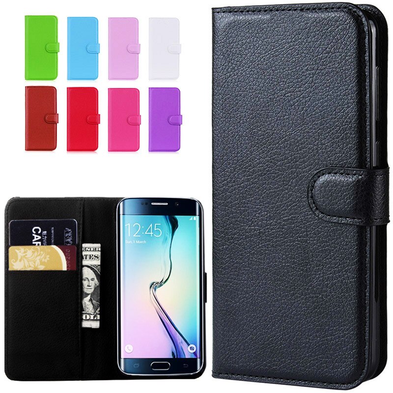 Etui flip wallet skórzany futerał na telefon dla Samsung Galaxy S6 krawędzi GS6 S 6 S6edge GalaxyS6 SM G925F G920i G920F SM-G925F SM-G920F pokrywa