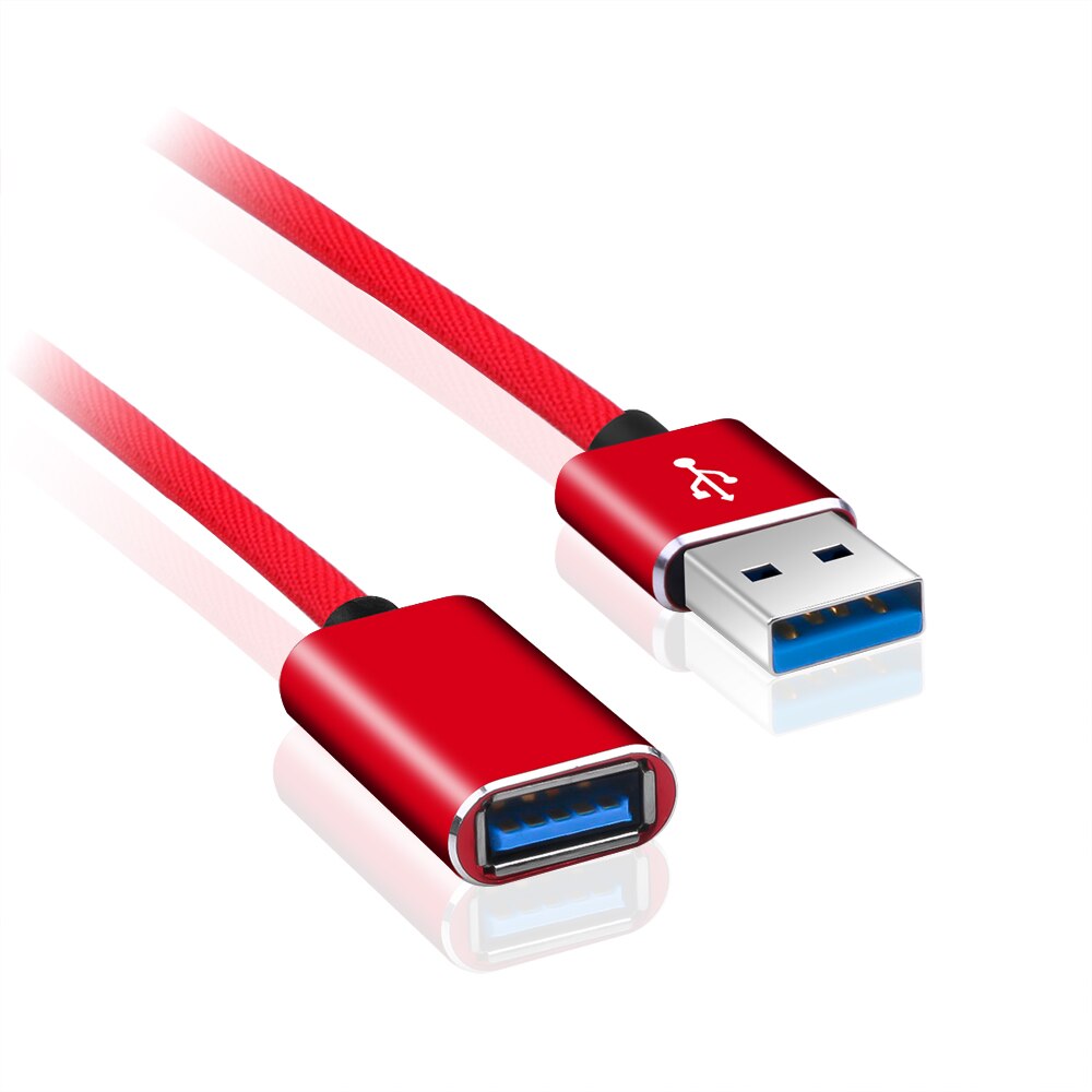 Kebidu Cable de extensión USB Cable USB 2,0 Cable para PS4 Xbox SSD Smart TV USB 2,0 Extender Cable de datos Mini USB Cable de extensión: Red