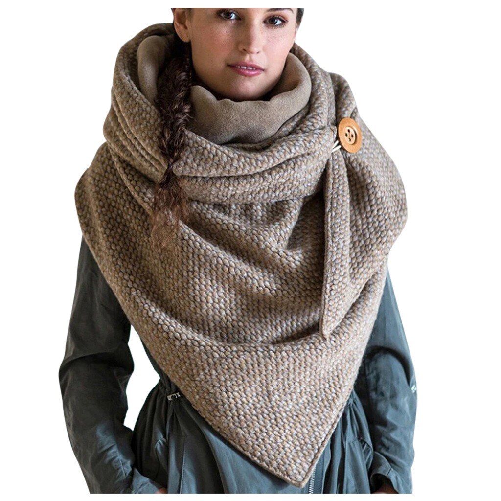 Women Solid Scarf Retro Female Multi-Purpose Shawl Scarf Women Winter Warm Scarves Foulard Femme: E