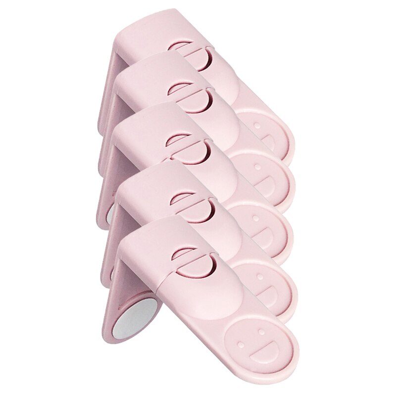 Verrou de sécurité en plastique blanc pour enfants, Anti-pincement, pour armoires à main et tiroirs: New Pink 5PCS