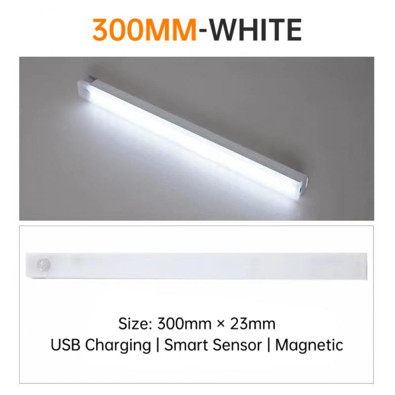 Led natlampe bevægelsessensor nødlys trådløs usb genopladelig lampe skab garderobe lampe under baggrundsbelysning til køkken: Grøn