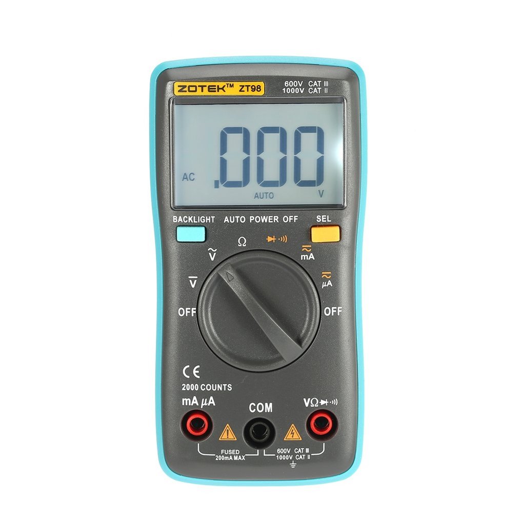 Digital Multimeter Ammeter Voltmeter Resistance Frequency backlight Meter voltage Diode Frequency ZT98 ZT100 ZT101 ZT102