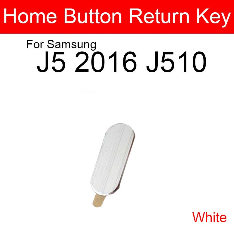 Bouton accueil pour Samsung Galaxy J3 J5 J7 J320 J510 J710 bouton de reconnaissance de retour de Menu, pièces de réparation de câbles flexibles: white J5 2016 J510