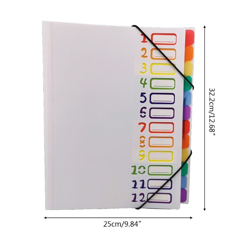 12 In Multi-Page Classification Folder Holder Storage Bag A4 File Sorter Helper
