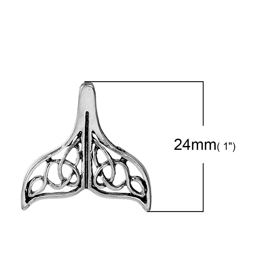 DoreenBeads – breloques en alliage de Zinc, couleur argent, 5 pièces, nœud celtique creux, à bricolage soi-même, 24mm(1 ") x 24mm(1")