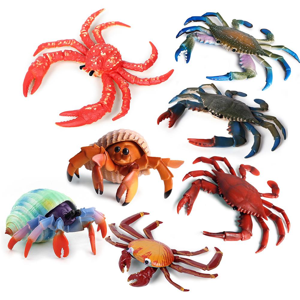 Hohe Simulation Meer Leben tiere Einsiedler Krabbe Marine Ebene PVC Modell figuren Schreibtisch Dekor Bildung freundlicher Spielzeug Für Art