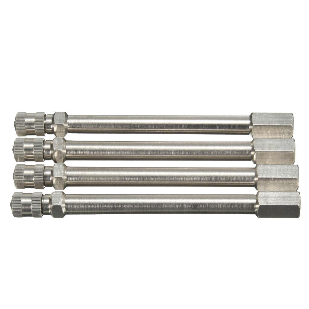 4 Pcs 103mm Car Tyre Valve Extension Hose Rod Twin Wheel Adaptors & Chrome Valve Cap For Dual Wheels Car Accessories
