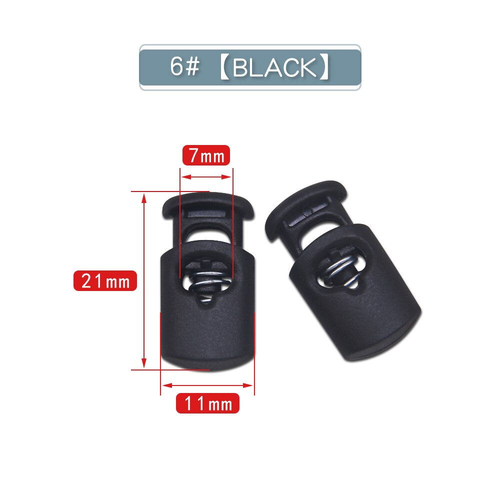 Neue 10 stücke Schnur Schloss Kunststoff Stopper Schnur Enden Schaltet Clip Schnalle Taste Schwarz Frost Schnürsenkel Sportswear DIY Tasche Zubehör: Messing