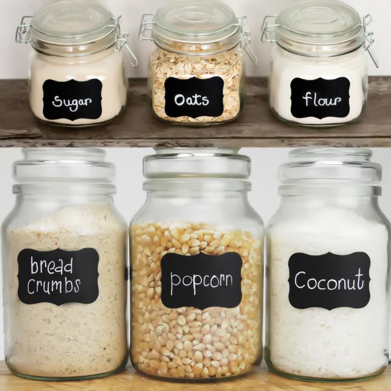 36Pcs Uitwisbare Schoolbord Sticker Craft Keuken Jam Potten Fles Organisator Label Waterdichte Krijt Board Keuken Sticker