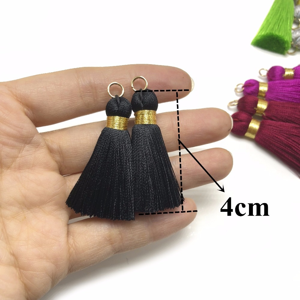 Chengrui L114, 4 Cm, Zijde Kwasten, Kleine Kwasten, Hand Made, Earring Bevindingen, fringe Gordijn, Kwastje Fringe Voor Gordijnen, 4 Stks/zak