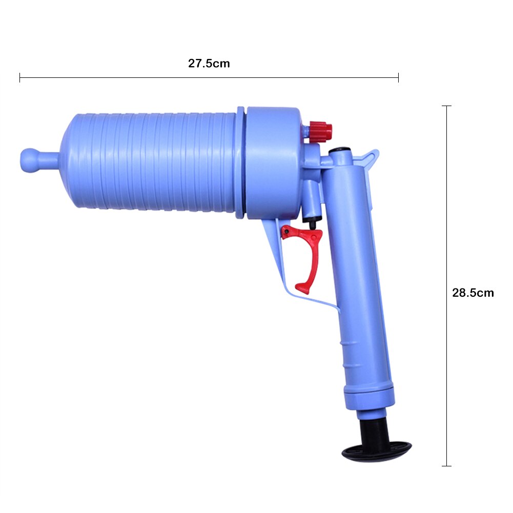 Toilet Dredge Plug Air Power Pump Bathroom Drain Cleaner Sink Blockage Remover Bathroom Drain Cleaner Sewer Blockage Tools: diamond blue