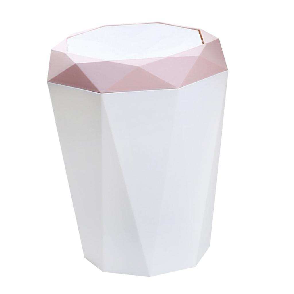 Modern Simple Home Rubbish Bin Trash Can Plastic Waste Rubbish Garbage Bin Wastebasket Trash Can Office Living Room: Pink