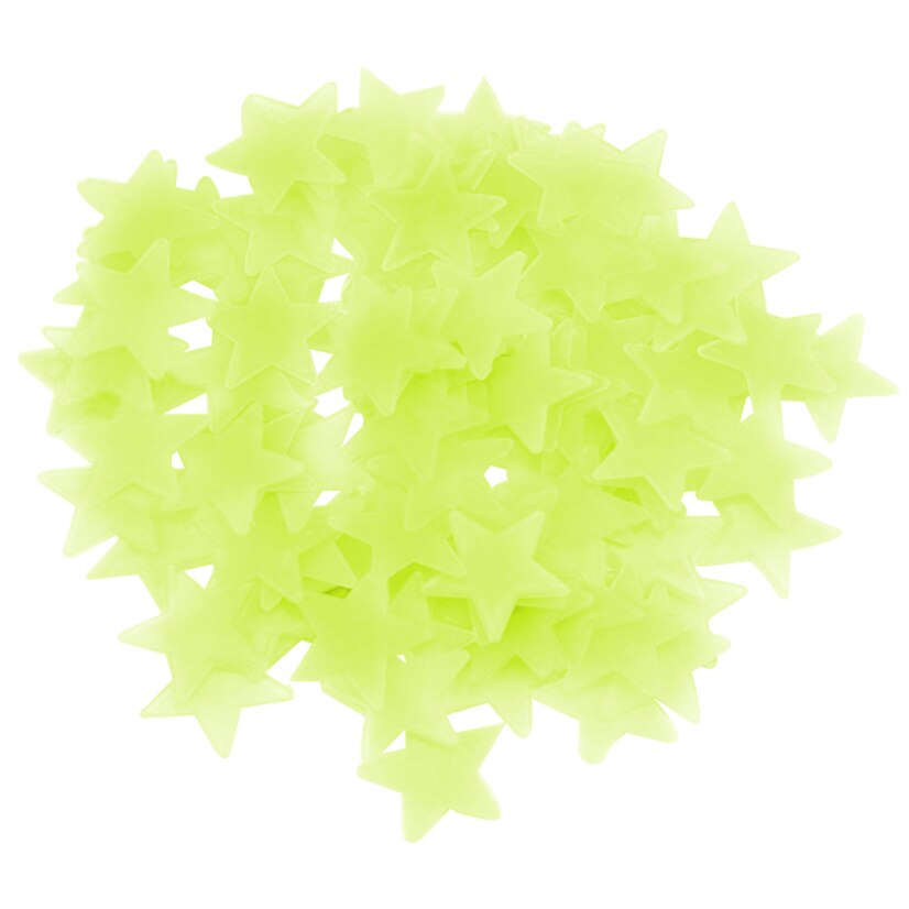 100 pièces Lumineux Autocollants De Mur D'étoiles Fluorescentes Émettant de La Lumière en Trois Dimensions Stickers Muraux DÉCALCOMANIES TRAVAUX MANUELS Pour Enfants Chambres Décor: Yellow