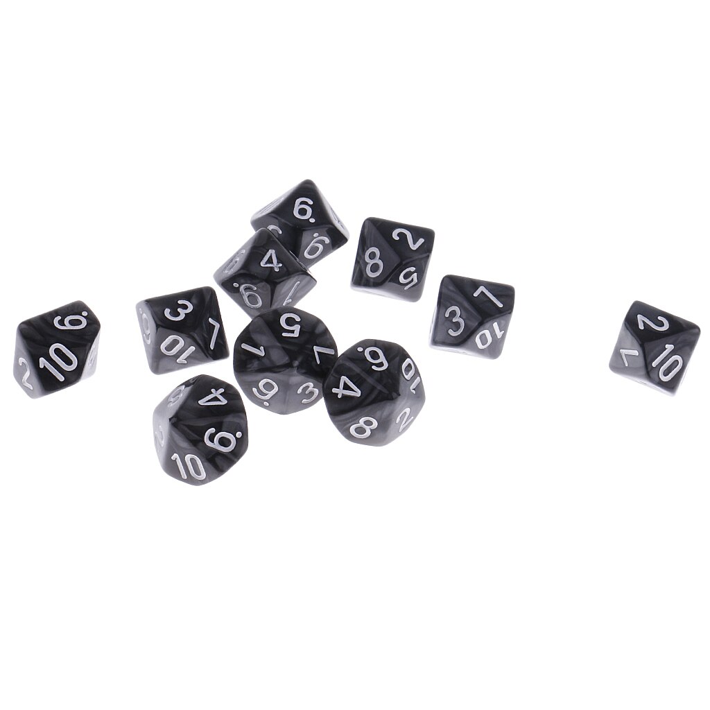 MagiDeal 20pcs Plastic 10-Sided Dices D10 Set for Party Bar Game Accessory